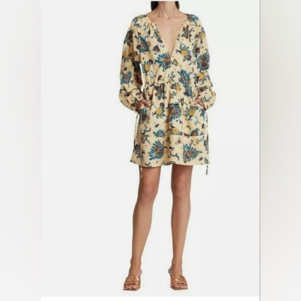 A.L.C Myra Paisley Shift Dress in Apricot Size 6